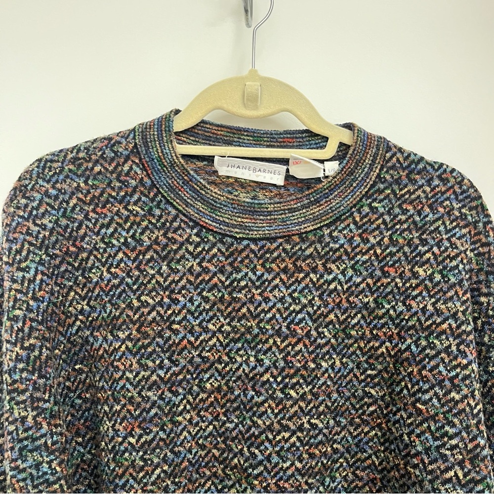 Jhane Barnes Multicolor Crewneck Sweater Sz L - Picture 2 of 8